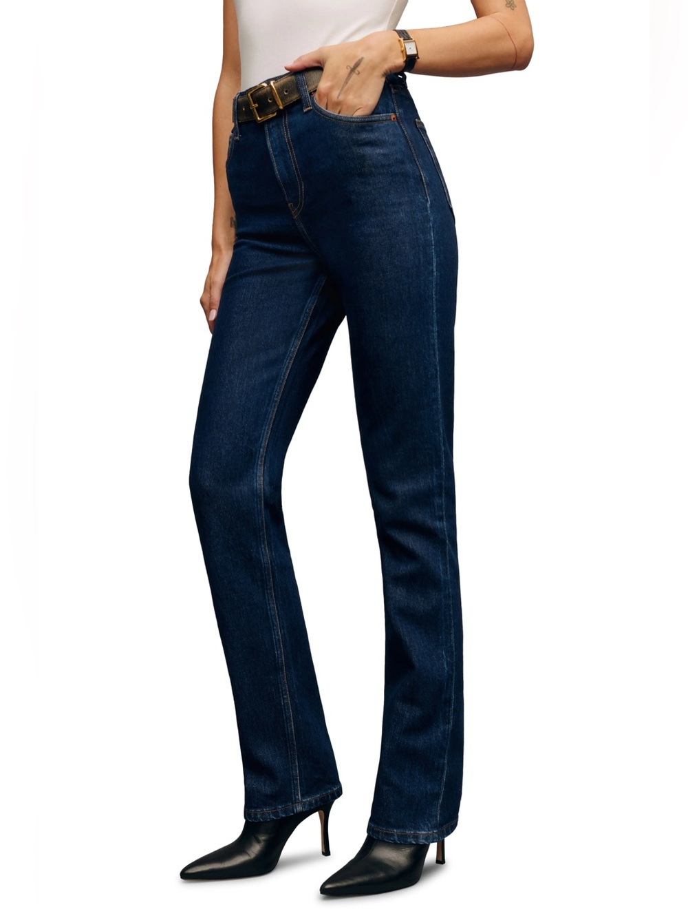 NWT Reformation Jax High Waist Straight Leg Jeans Seneca Size 25 $168